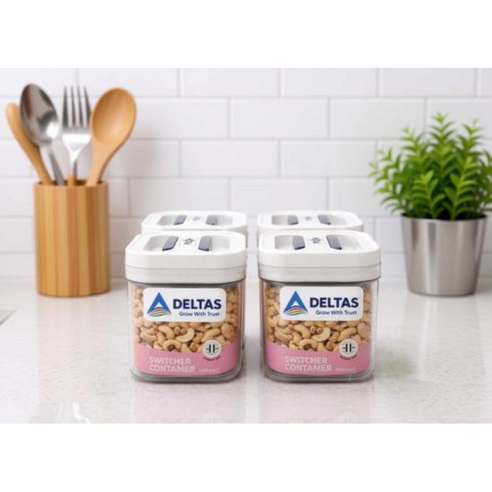 Pack of 4 Switchers Airtight Storage Container Set 500 ML (White)