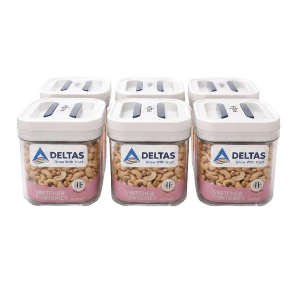 Pack of 6 Switchers Airtight Storage Container Set 500 ML (White)