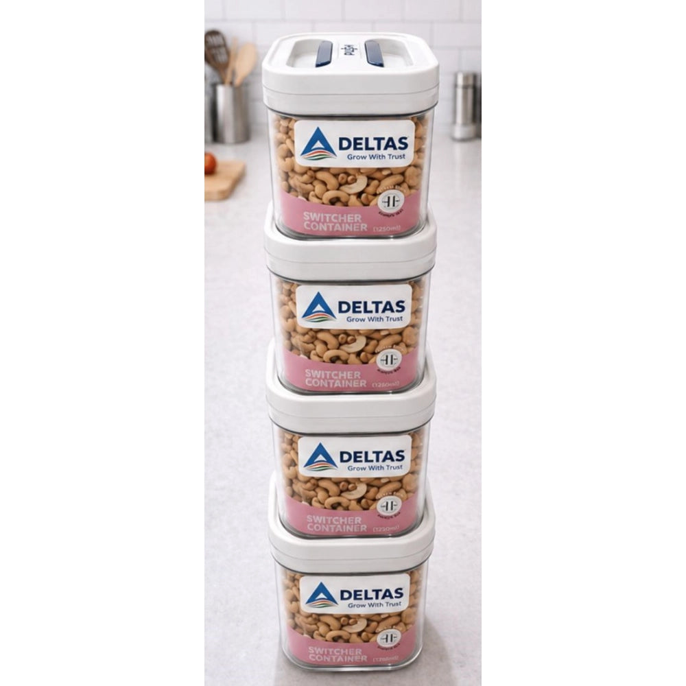 Pack of 4 Switchers Airtight Storage Container Set 1250 ML (White)
