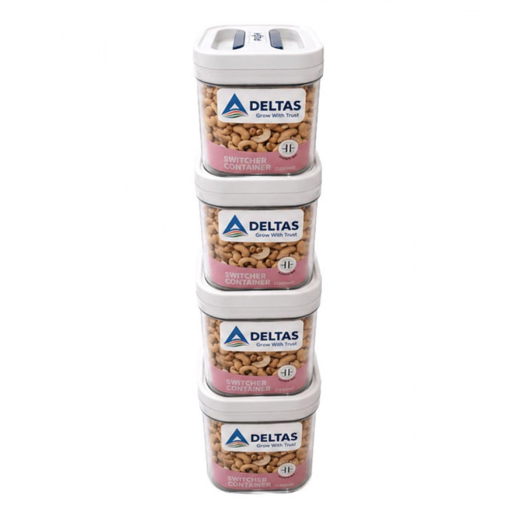 Pack of 4 Switchers Airtight Storage Container Set 1250 ML (White)