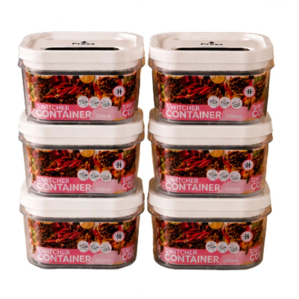 Pack of 6 Switchers Airtight Storage Container Set 1250 ML (White)