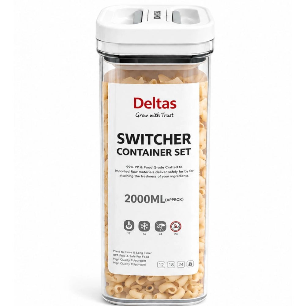 Pack of 1 Switchers Airtight Storage Container Set 2000 ML (White)