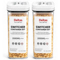 Pack of 2 Switchers Airtight Storage Container Set 2000 ML (White)