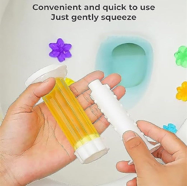 Generic Toilet Freshner And Cleaner Flower Gel (Multicolor)