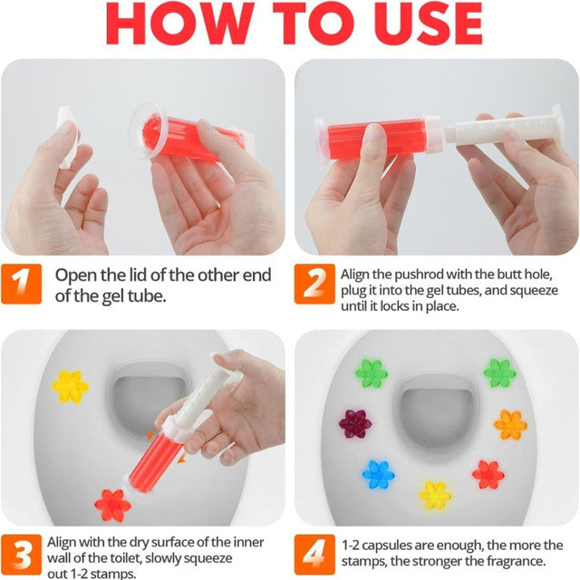 Generic Toilet Freshner And Cleaner Flower Gel (Multicolor)