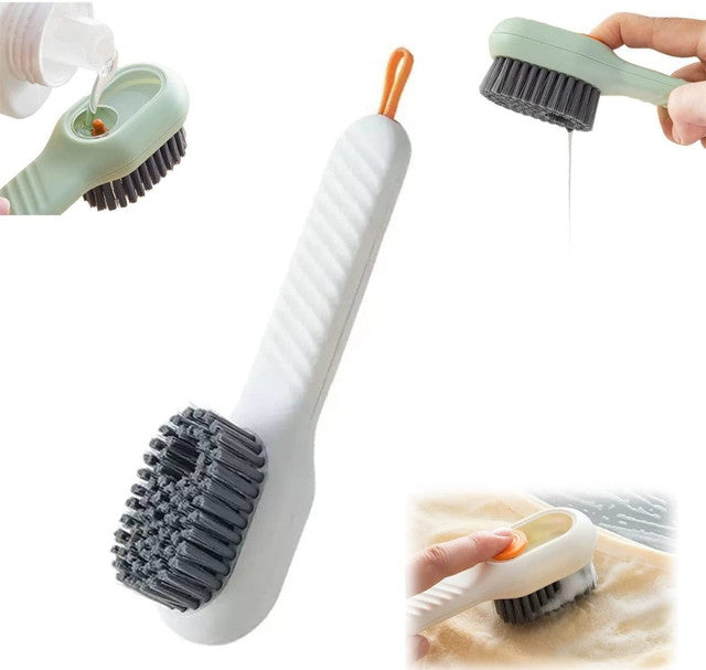 Generic Pack of 2 Soap Dispensing Cleaning Brush (Multicolor)