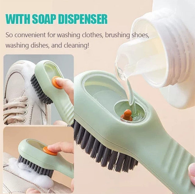 Generic Pack of 2 Soap Dispensing Cleaning Brush (Multicolor)