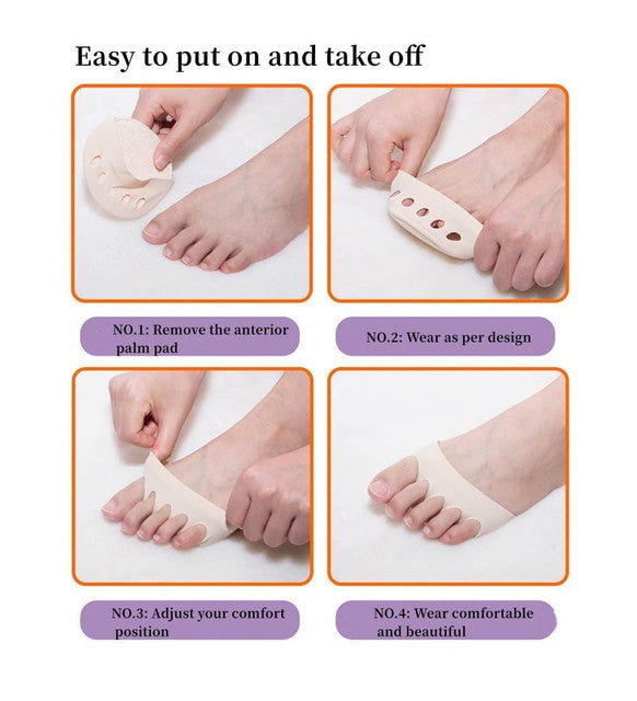 Generic Pack of 2 Honeycomb Fabric Forefoot Pads (Beige)