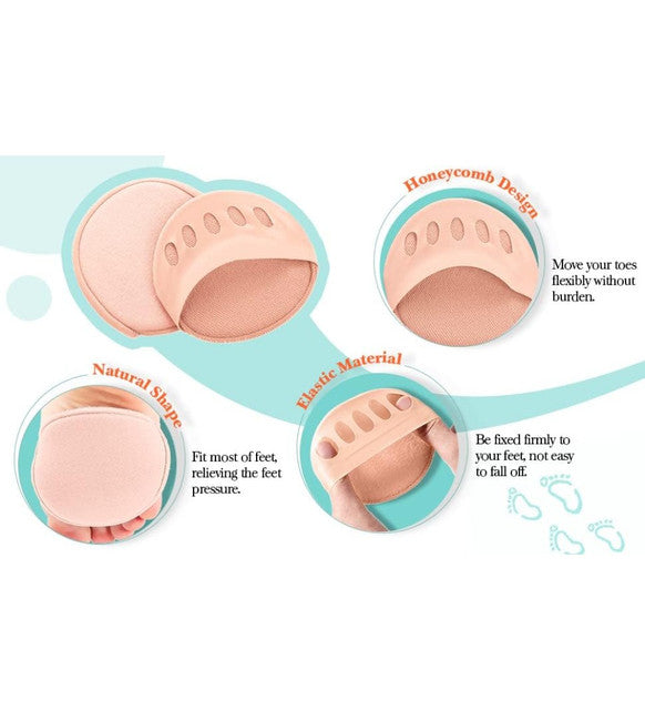 Generic Pack of 2 Honeycomb Fabric Forefoot Pads (Beige)