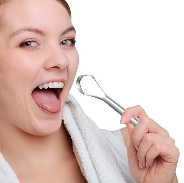 Generic Pack of 2 Stainless Steel Tongue Scraper (Silver)