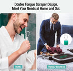 Pack of 2 Stainless Steel Tongue Scraper (Silver)