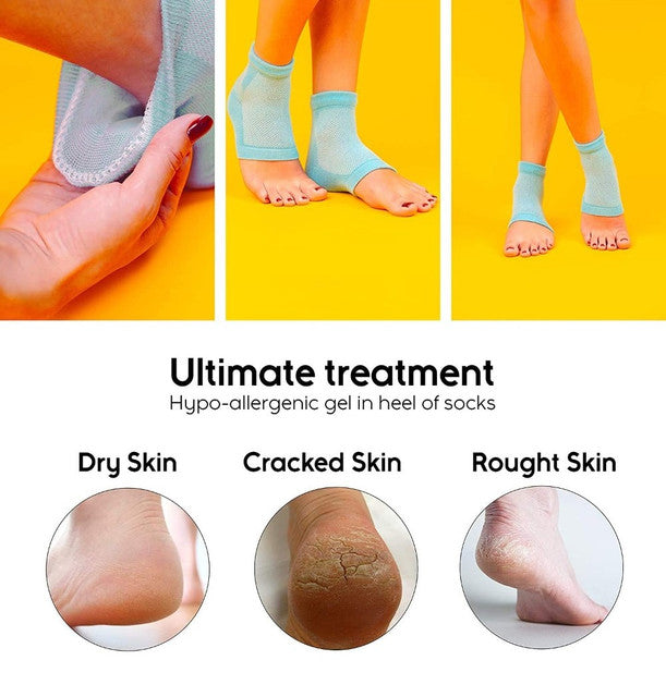 Generic Half Gel Cotton Heel Socks (Blue)