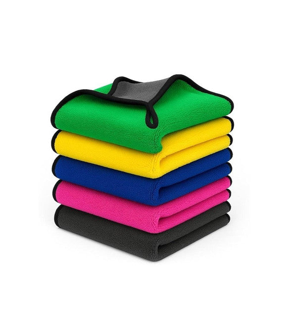 Generic Pack of 2 Microfiber Car Cleaning Towel (Multicolor)