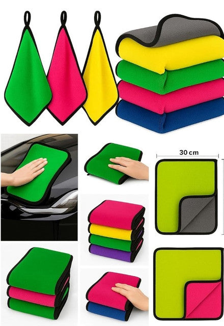 Generic Pack of 2 Microfiber Car Cleaning Towel (Multicolor)