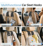 Pack of 2 Leather Car Seat Headrest Hook (Black)