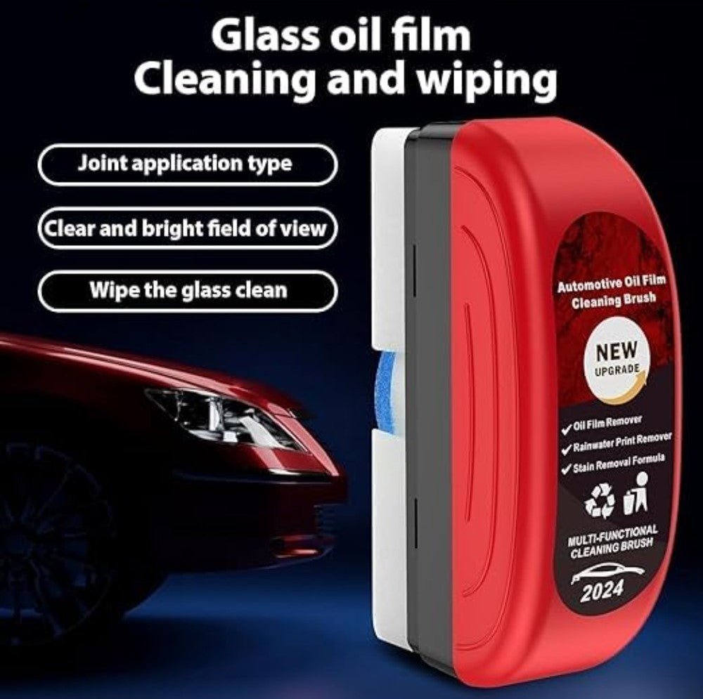 Generic Pack of 2 Automotive Oil Film Cleaning Brush (Red-Black)
