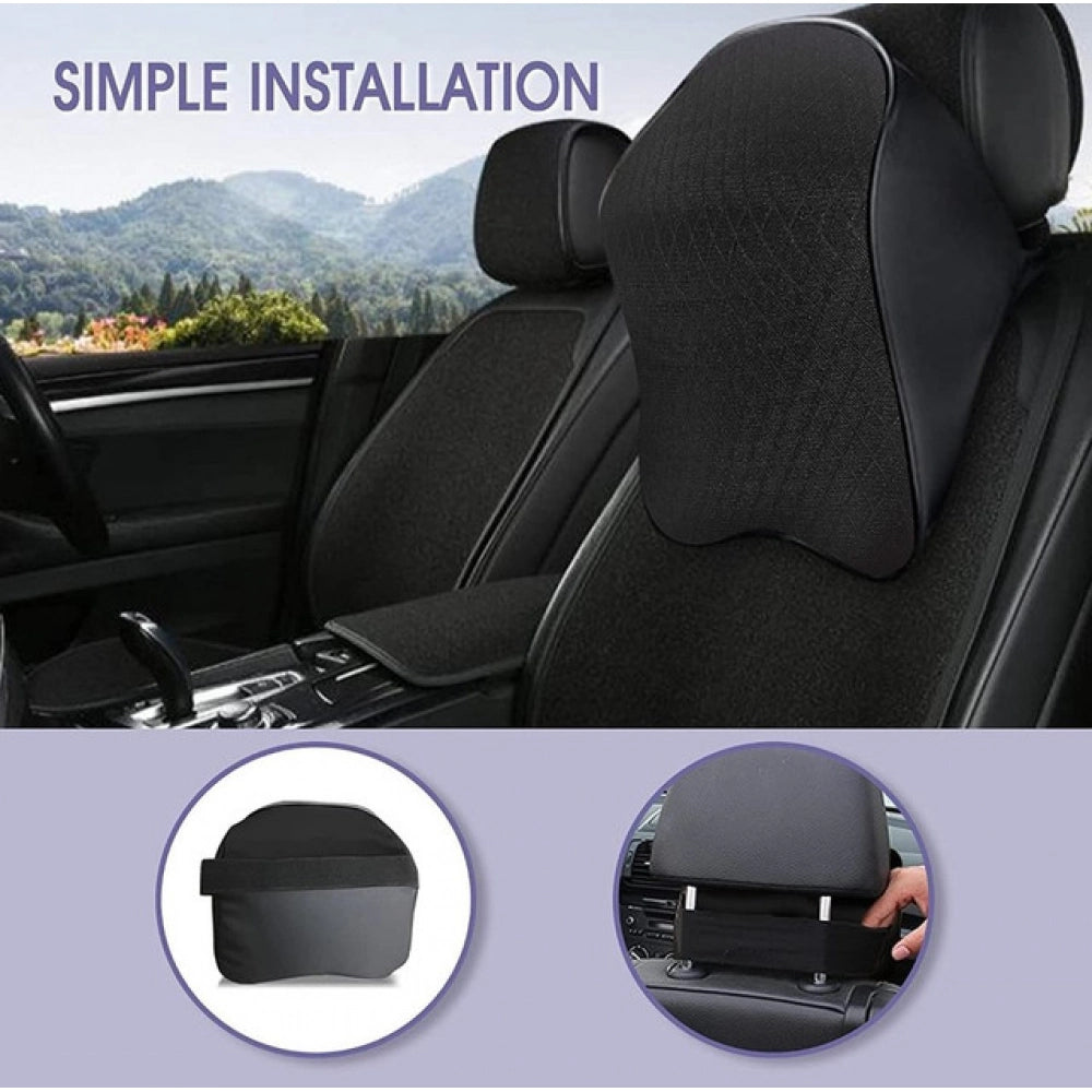 Memory Foam Car Headrest Pillow (Black)