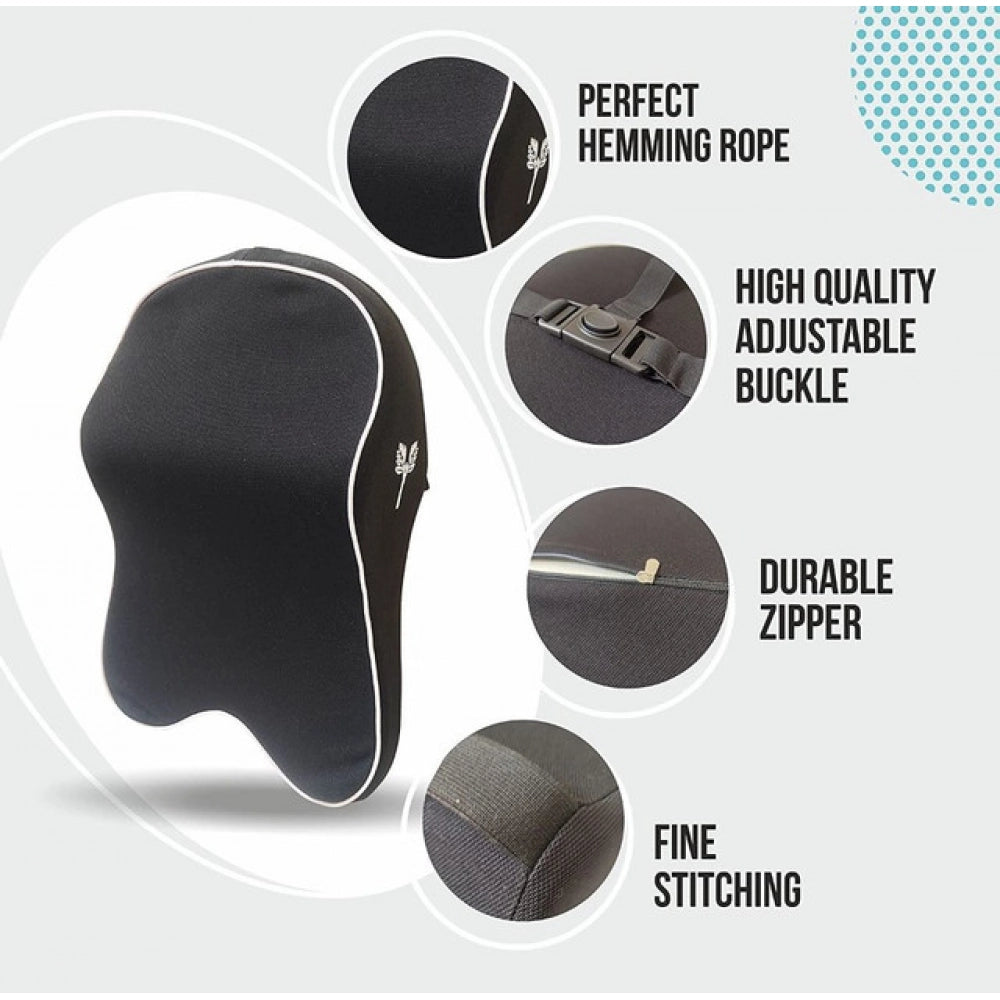 Memory Foam Car Headrest Pillow (Black)
