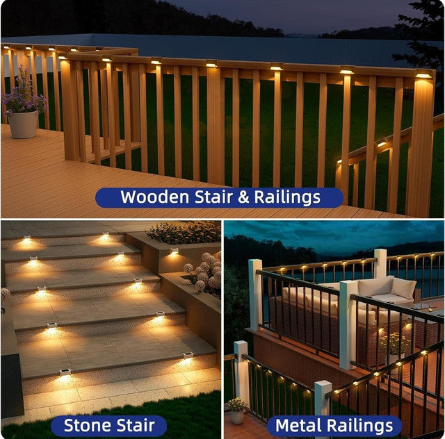 Generic Pack of 4 Stair Deck Solar Light (Black)
