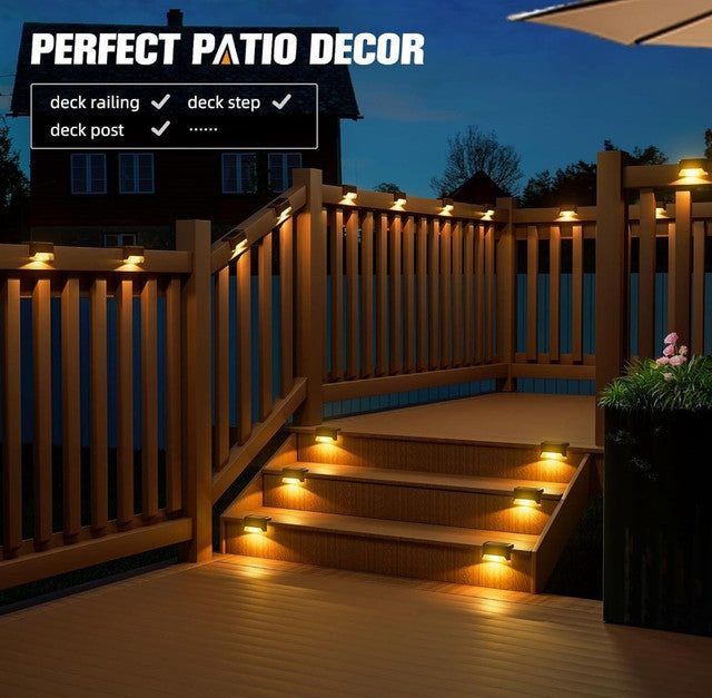 Generic Pack of 4 Stair Deck Solar Light (Black)