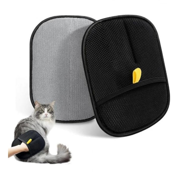 Pack of 2 Cat Dog Hair Remover Gloves (Black)