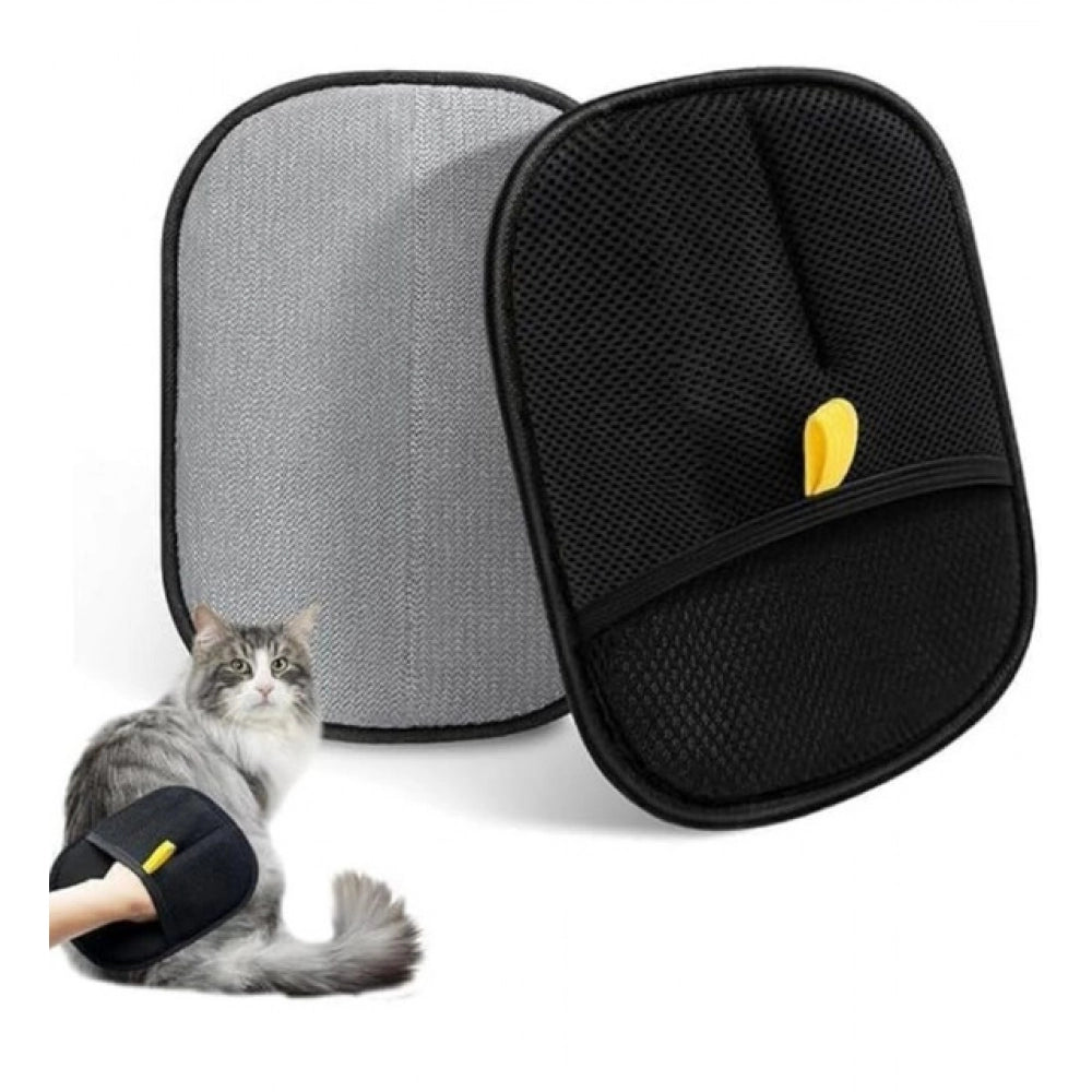 Pack of 2 Cat Dog Hair Remover Gloves (Black)