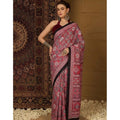 Women's Crepe Printed Saree With Unstitched Blouse 5.5Mtr (Maroon)