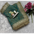 Women's Silk Embellished Saree With Unstitched Blouse 5.5Mtr (Green)
