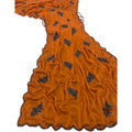 Women's Viscose Silk Embroidered Saree With Unstitched Blouse 5.5Mtr (Orange)