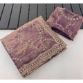 Women's Silk Embellished Saree With Unstitched Blouse 5.5Mtr (Lavender)