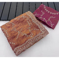 Women's Silk Embellished Saree With Unstitched Blouse 5.5Mtr (Peach)