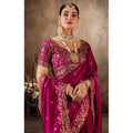 Women's Silk Embroidered Saree With Unstitched Blouse 5.5Mtr (Pink)