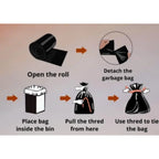 Pack of 10 Polyethylene 19 x 21 Inches Garbage Bag (Black)