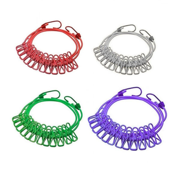 Pack of 4 Nylon Cloth Drying Rope (Multicolor)