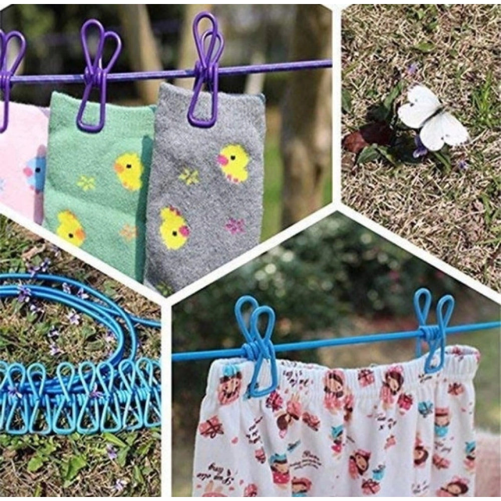 Pack of 4 Nylon Cloth Drying Rope (Multicolor)
