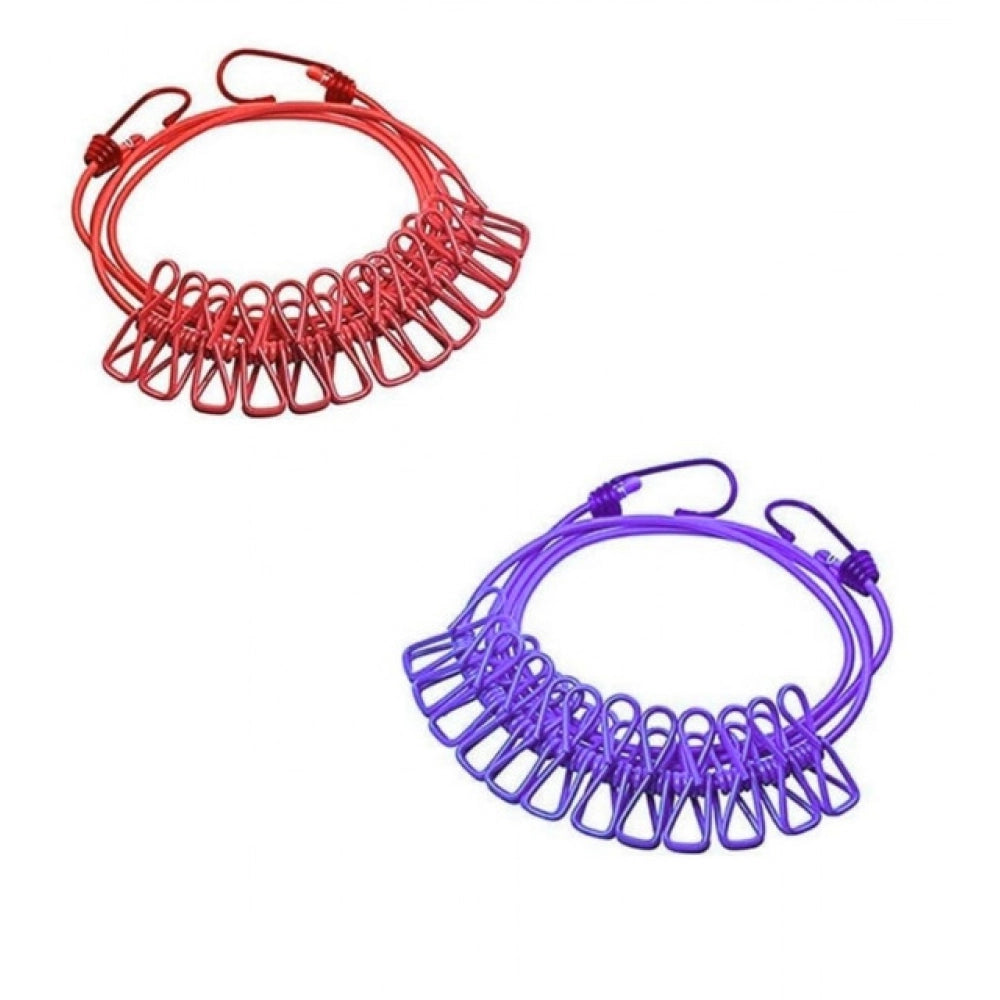 Pack of 2 Nylon Cloth Drying Rope (Multicolor)