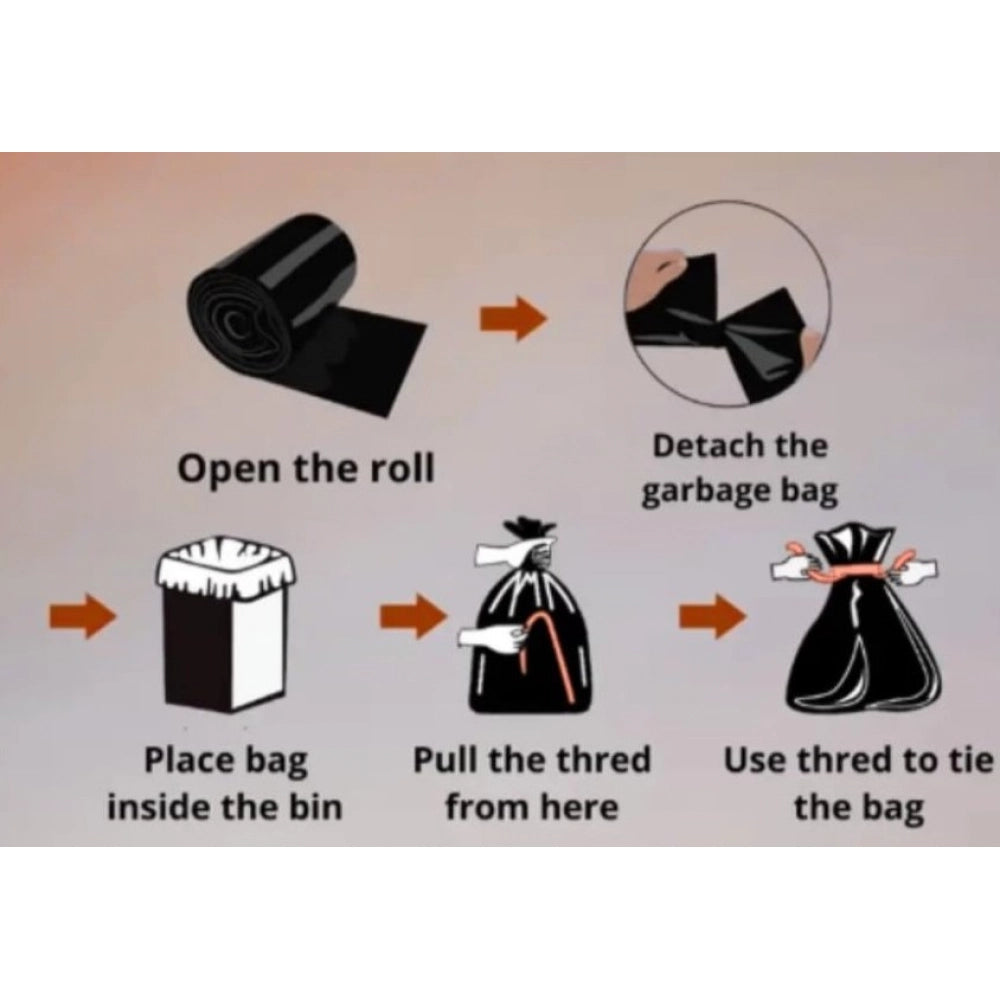 Pack of 12 Biodegradeable Vegetable-Paper 19 x 21 Inches Garbage Bag (Black)