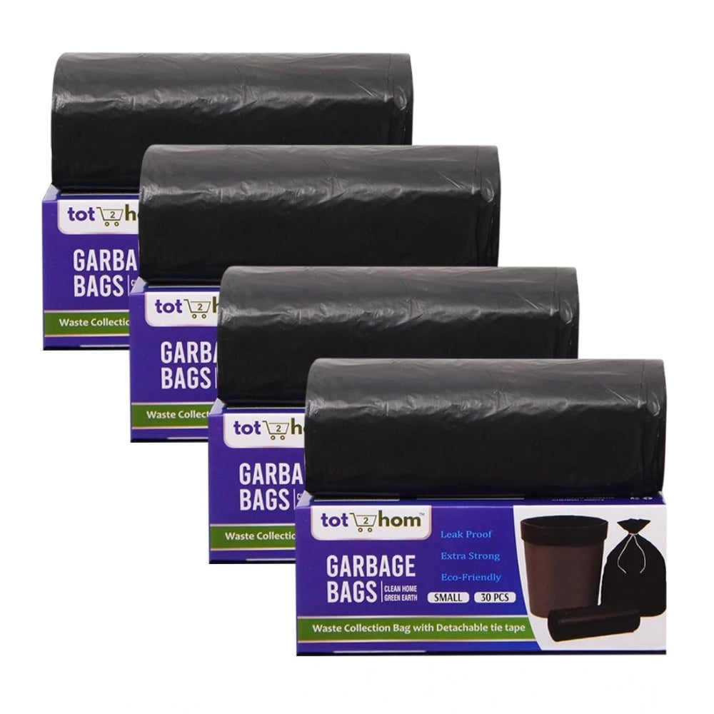Pack of 4 Recyclable Plastic-Biodegradable 17 x 19 Inches Garbage Bag (Black)