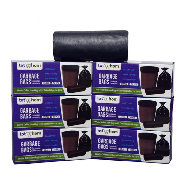 Pack of 6 Plastic 17 x 19 Inches Garbage Bag (Black)