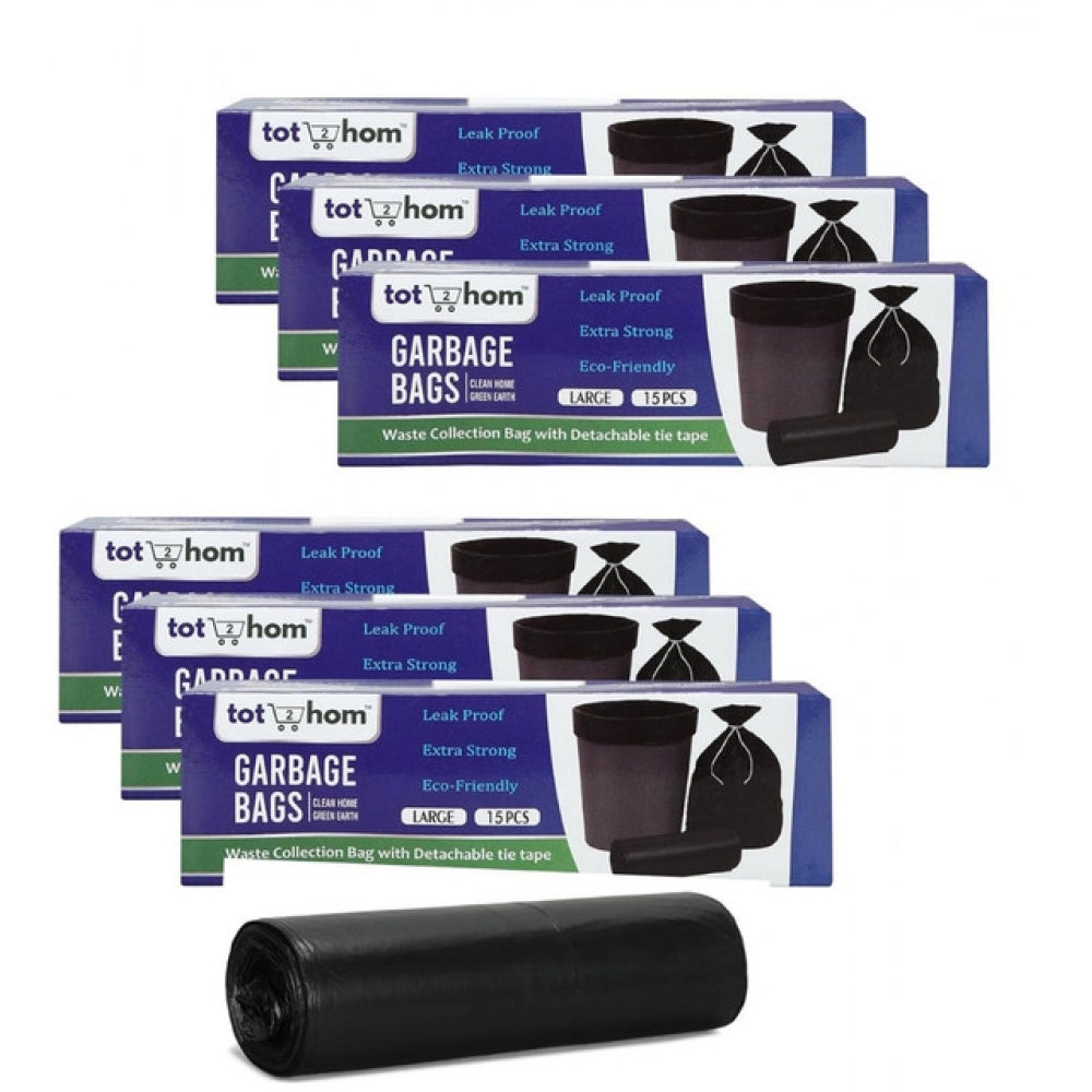 Pack of 6 Biodegradeable Vegetable-Paper 25 x 30 Inches Garbage Bag (Black)