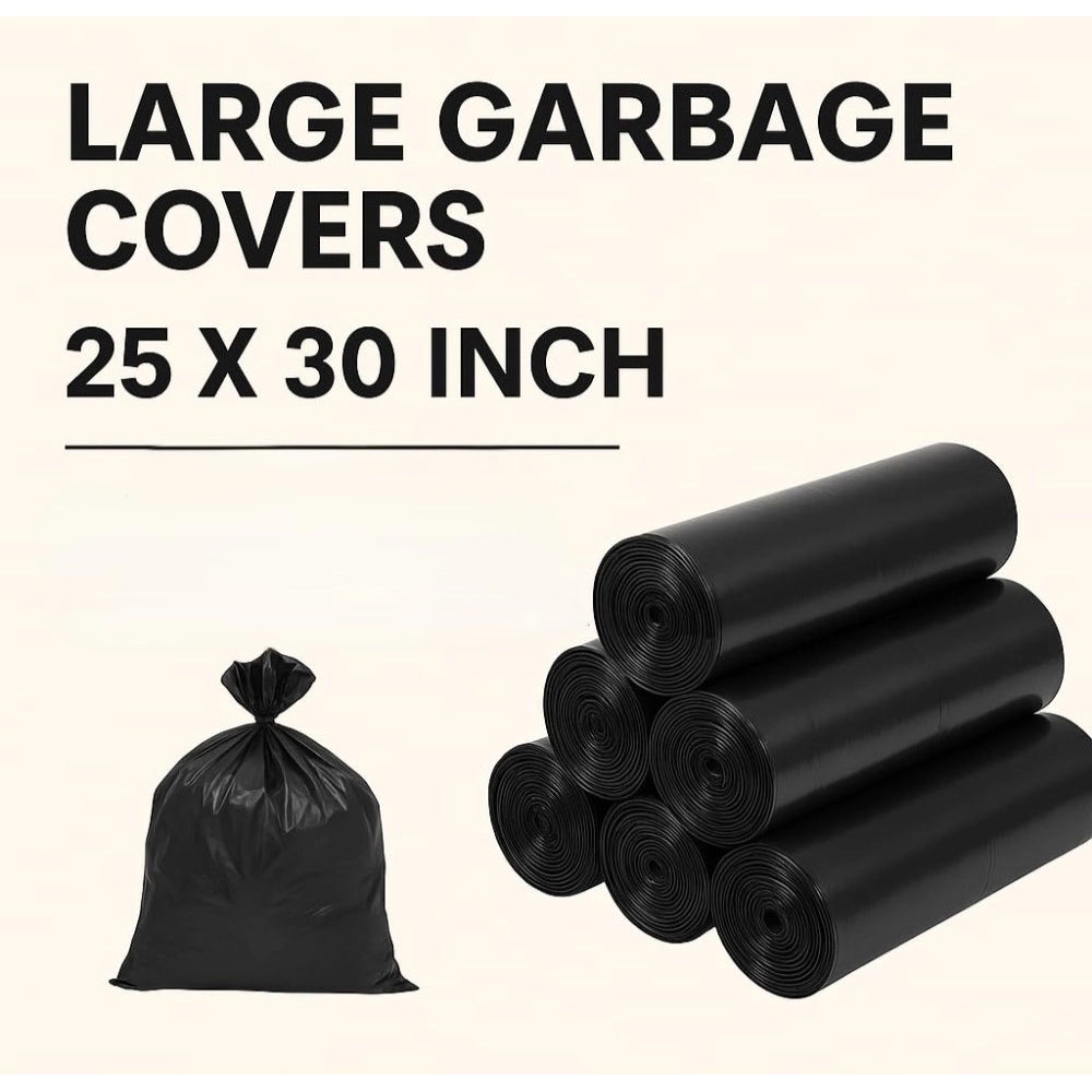 Pack of 6 Biodegradeable Vegetable-Paper 25 x 30 Inches Garbage Bag (Black)