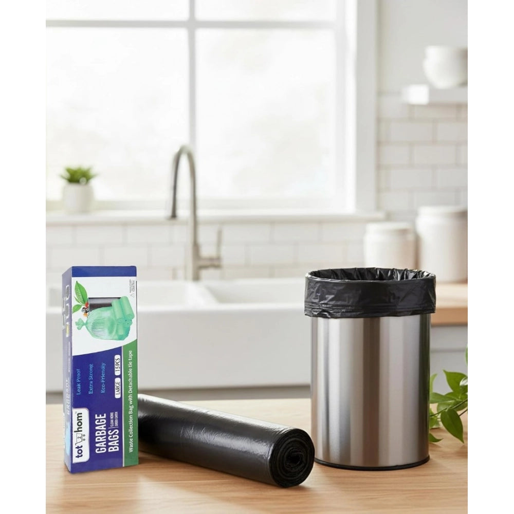 Pack of 6 Biodegradeable Vegetable-Paper 25 x 30 Inches Garbage Bag (Black)