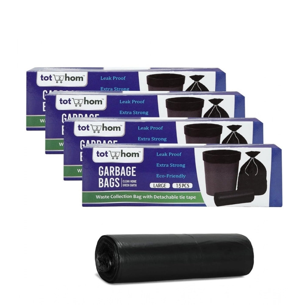Pack of 4 Biodegradeable Vegetable-Paper 25 x 30 Inches Garbage Bag (Black)