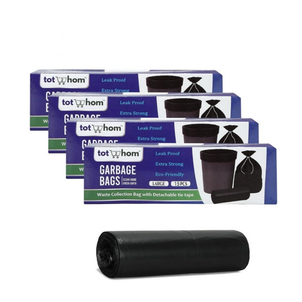 Pack of 4 Biodegradeable Vegetable-Paper 25 x 30 Inches Garbage Bag (Black)