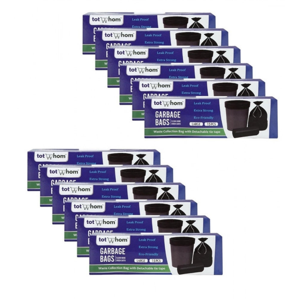 Pack of 12 Biodegradeable Vegetable-Paper 25 x 30 Inches Garbage Bag (Black)