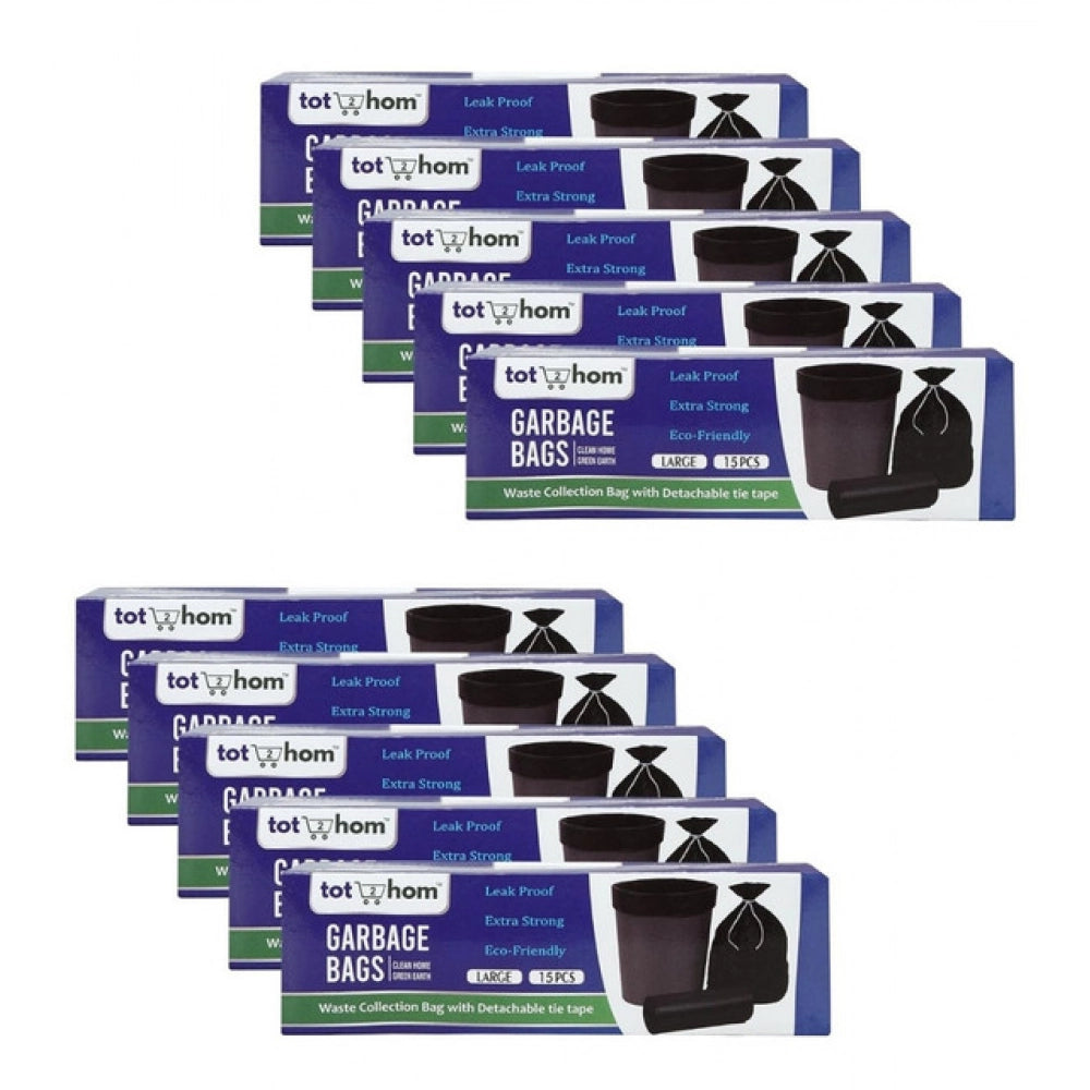 Pack of 10 Biodegradeable Vegetable-Paper 25 x 30 Inches Garbage Bag (Black)