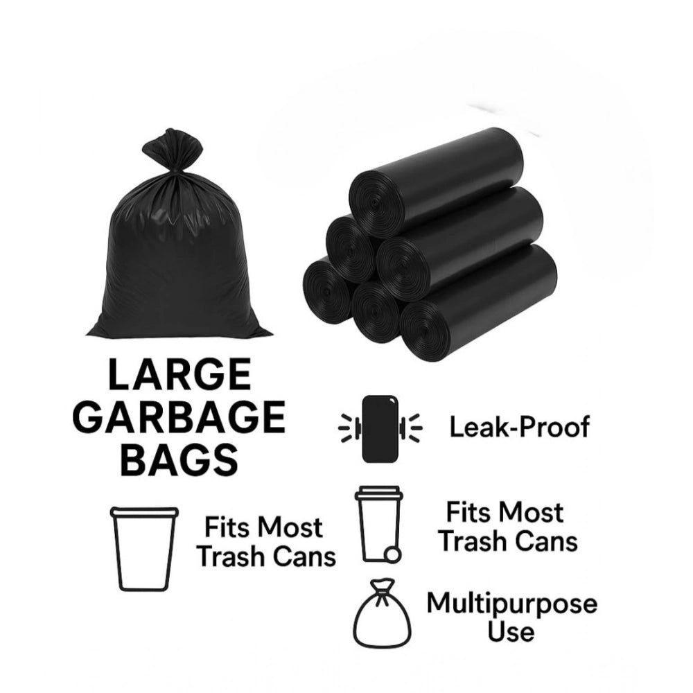 Pack of 10 Biodegradeable Vegetable-Paper 25 x 30 Inches Garbage Bag (Black)