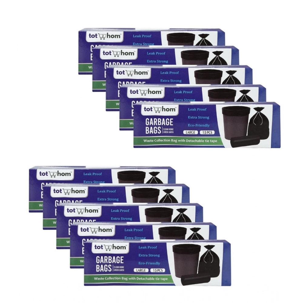 Pack of 10 Biodegradeable Vegetable-Paper 25 x 30 Inches Garbage Bag (Black)