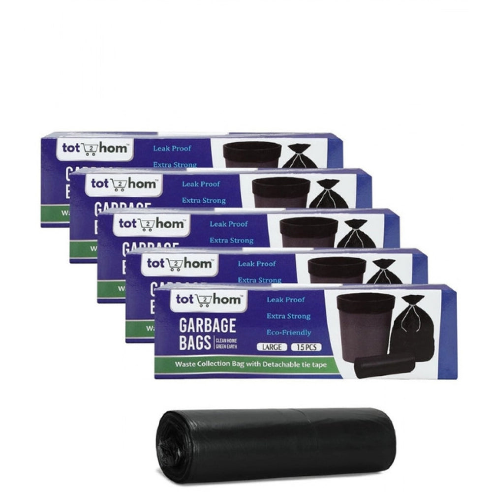 Pack of 5 Biodegradeable Vegetable-Paper 25 x 30 Inches Garbage Bag (Black)