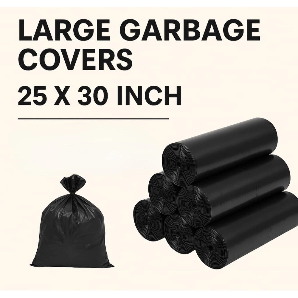 Pack of 5 Biodegradeable Vegetable-Paper 25 x 30 Inches Garbage Bag (Black)